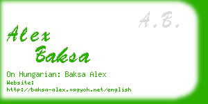 alex baksa business card